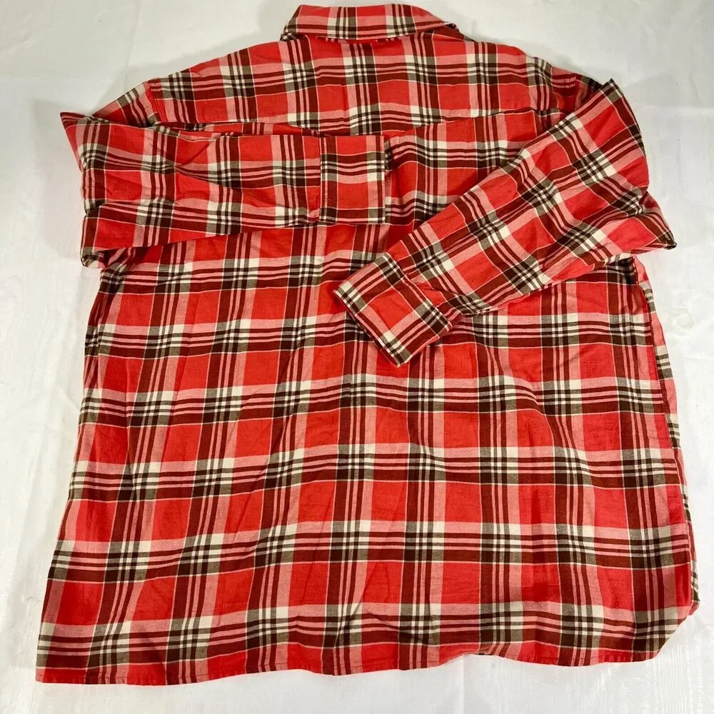 Levi's Western‎ Pearl Snap Rodeo Red Tag Shirt Plaid Red L